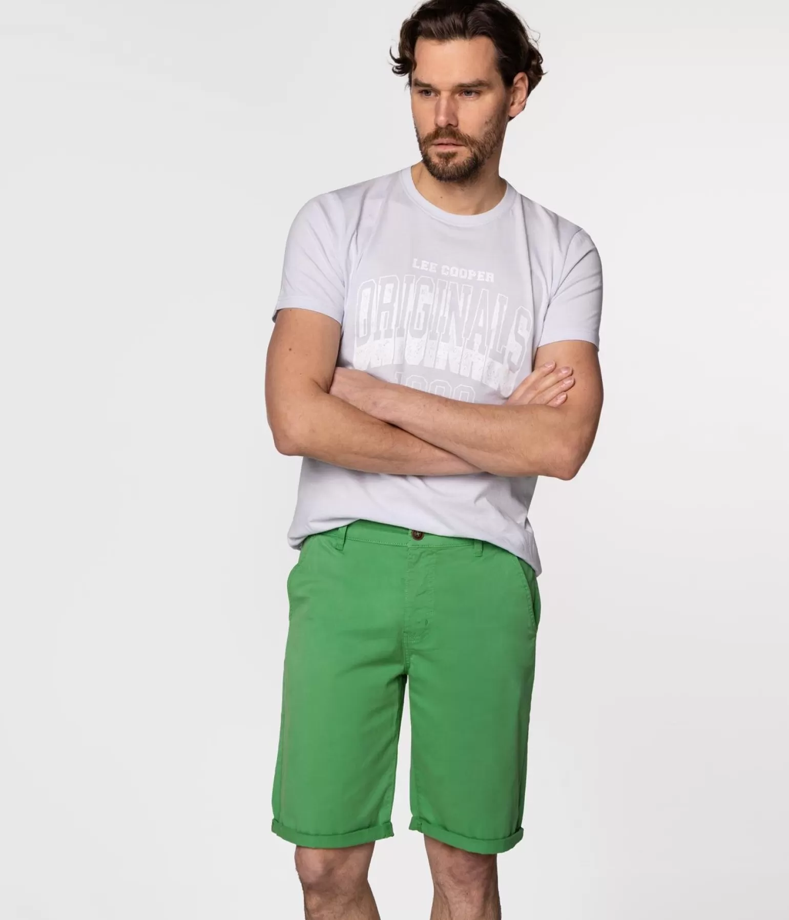 Lee Cooper Bermudy*Bermudy MATT 9802 MEDIUM GREEN