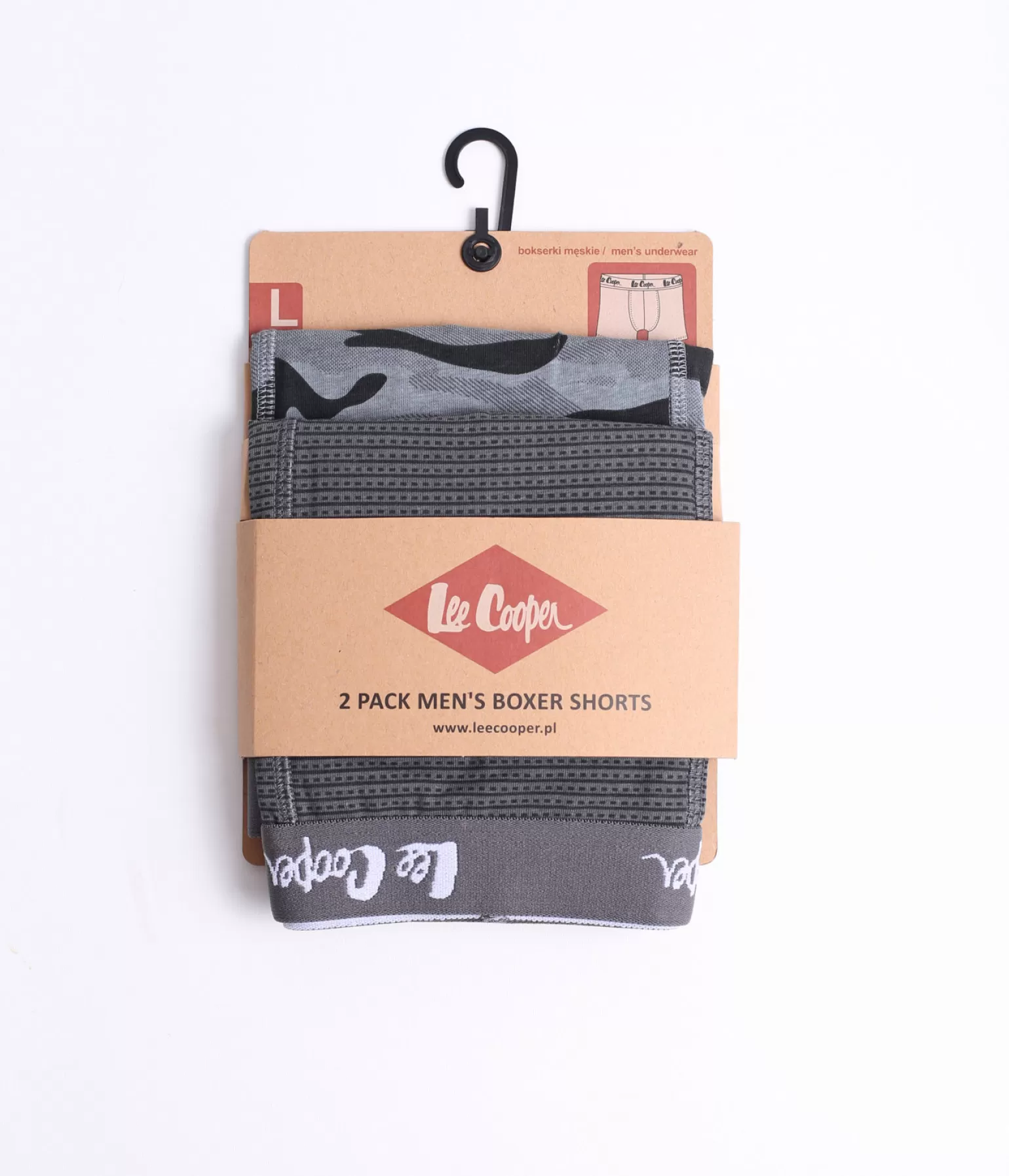 Lee Cooper Bokserki*Bokserki 2-pak DUOBOX 9539 GREY BLACK