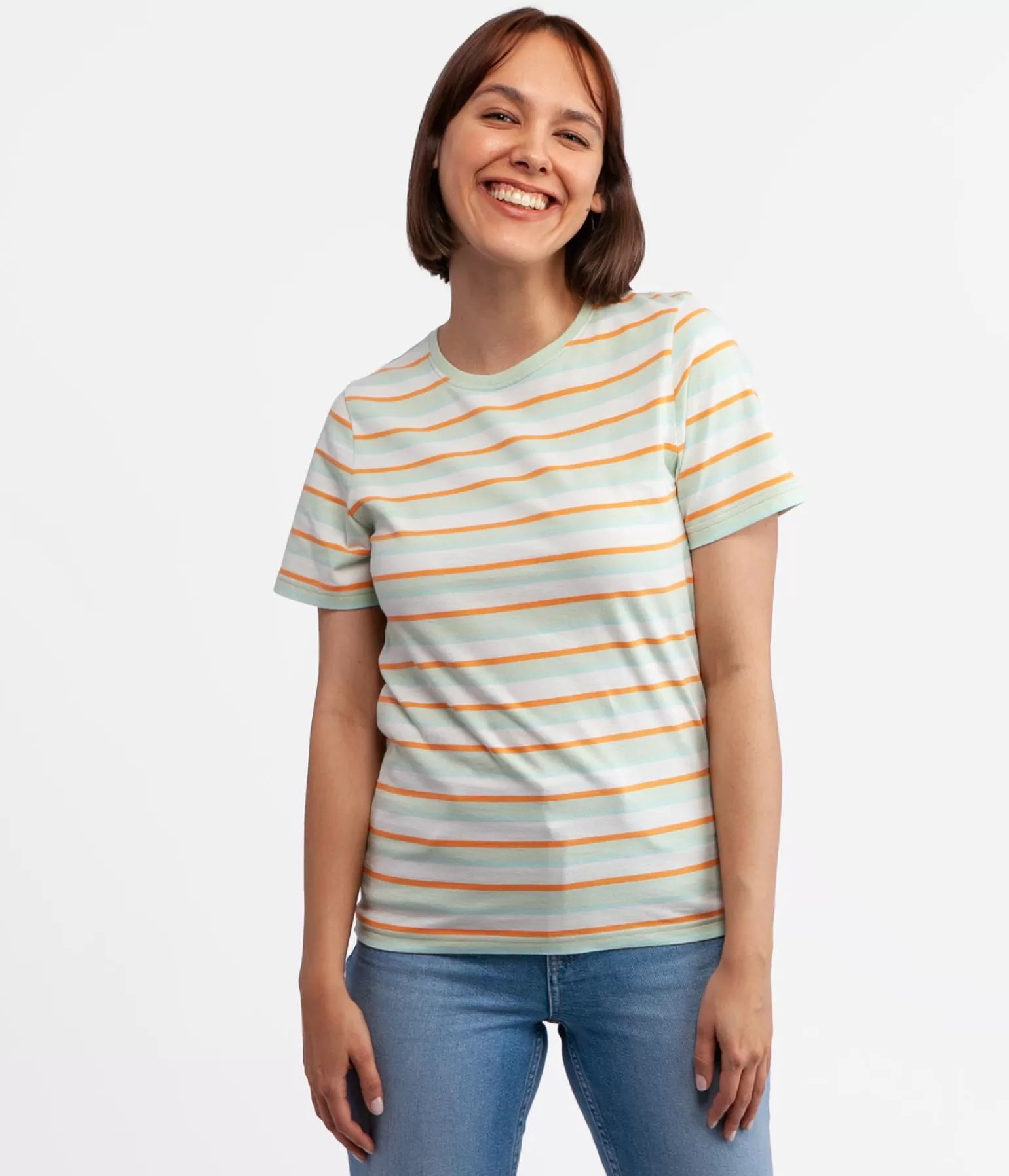 Lee Cooper T-shirty*Dopasowany T-shirt W Paski TELMA ORGANIC MUSKMELON