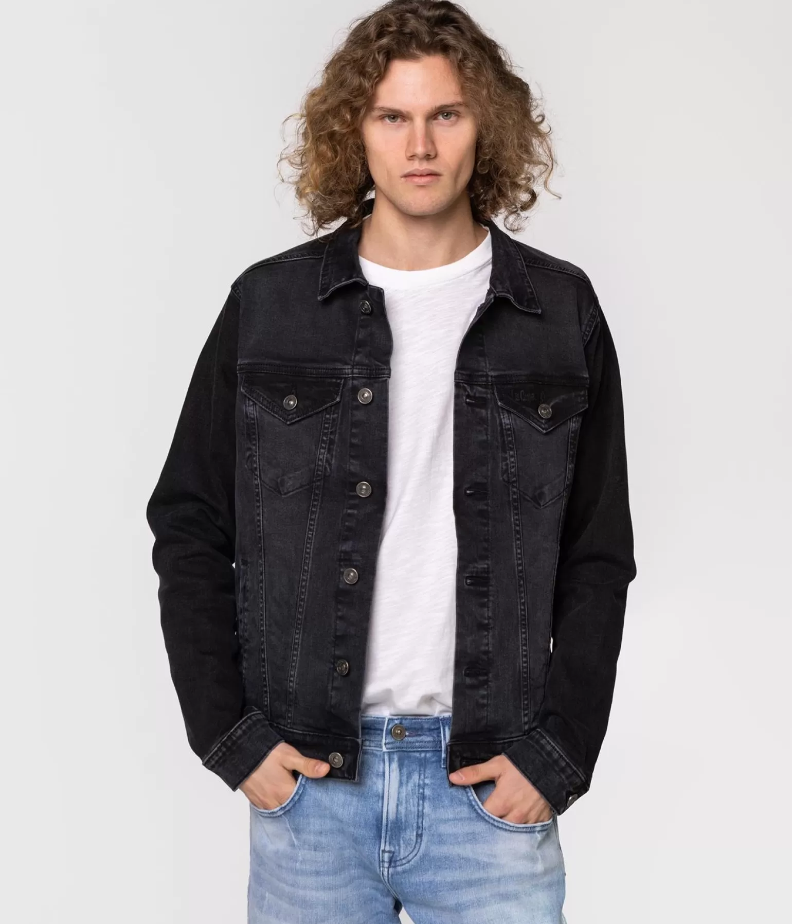 Lee Cooper Kurtki*Jeansowa Kurtka MAURO 1223 BLACK WASH