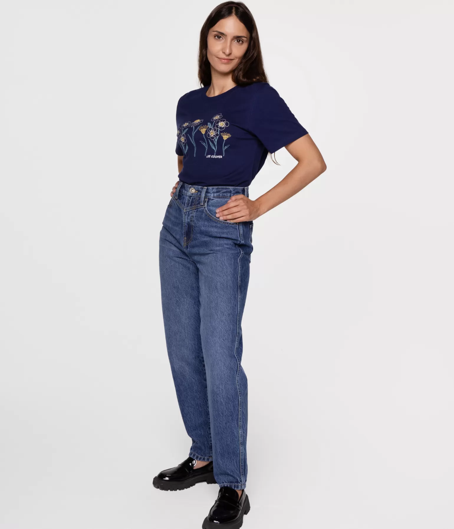 Lee Cooper Mom Jeans | Mom Jeans*Jeansy Damskie Mom Jeans BONITA 1424 STONE