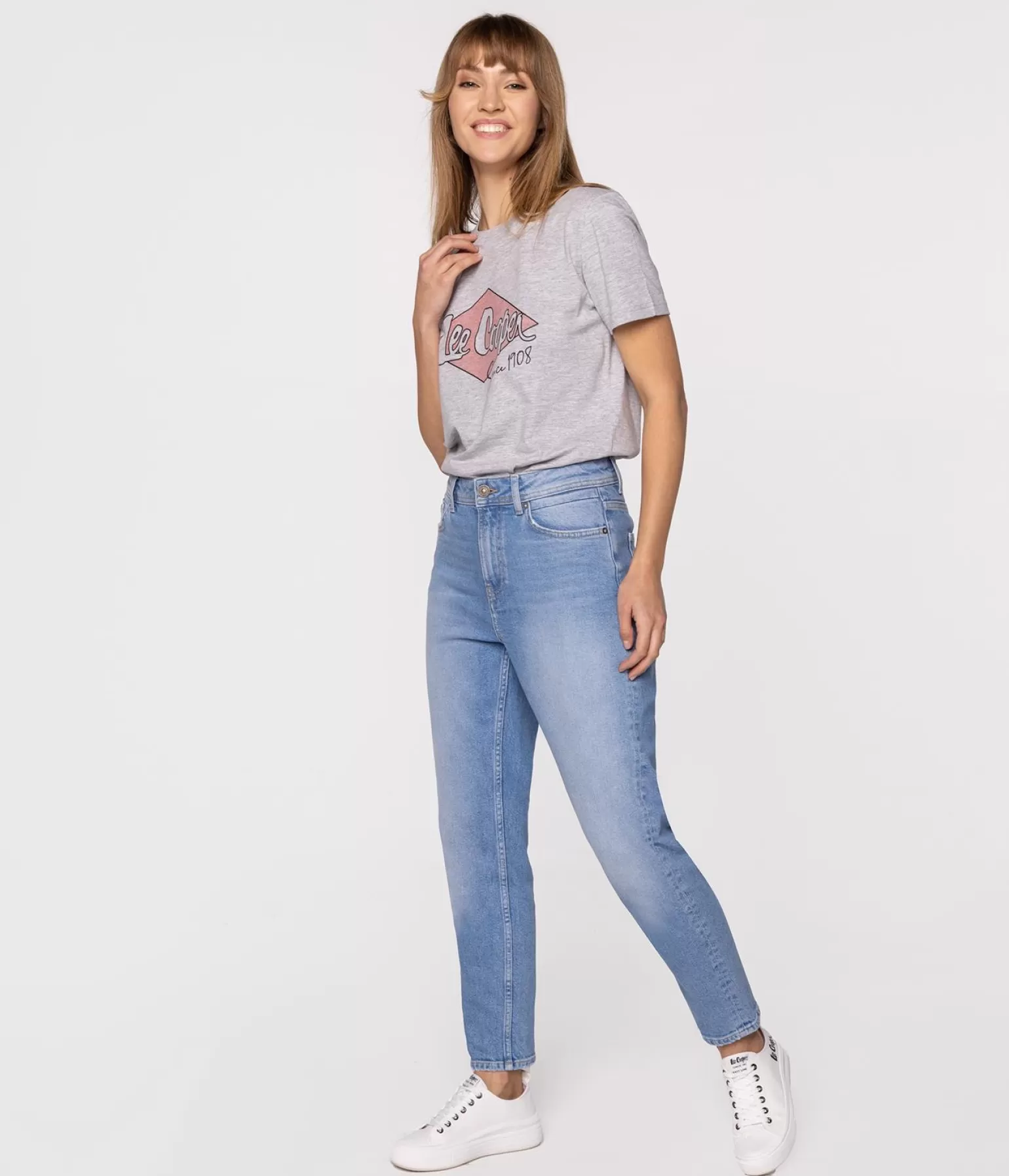 Lee Cooper Mom Jeans | Mom Jeans*Jeansy Damskie Mom Jeans MATEA 2417 LIGHT BRUSHED