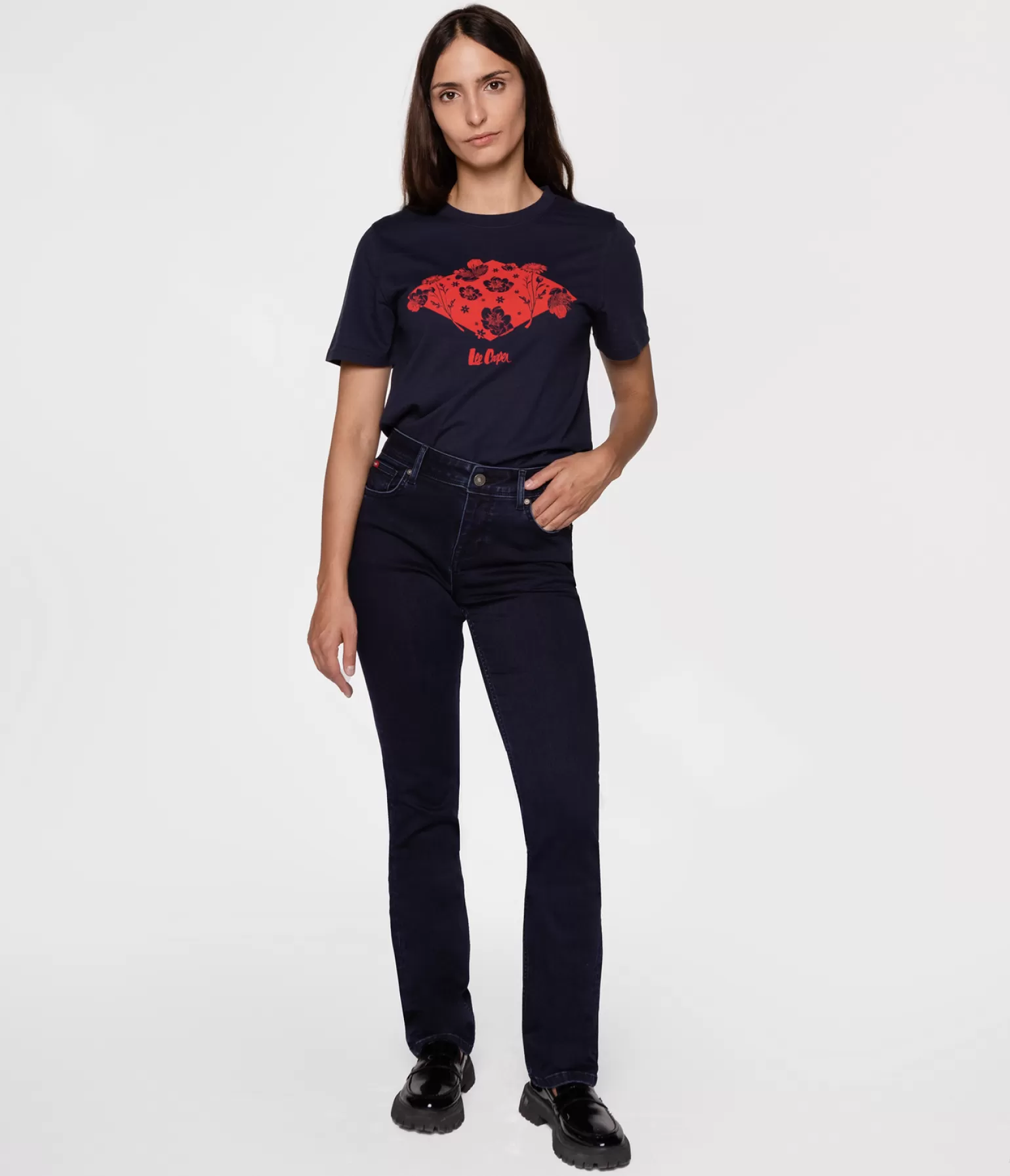 Lee Cooper Slim | Slim*Jeansy Damskie Slim LC135 8152 BLUE BLACK