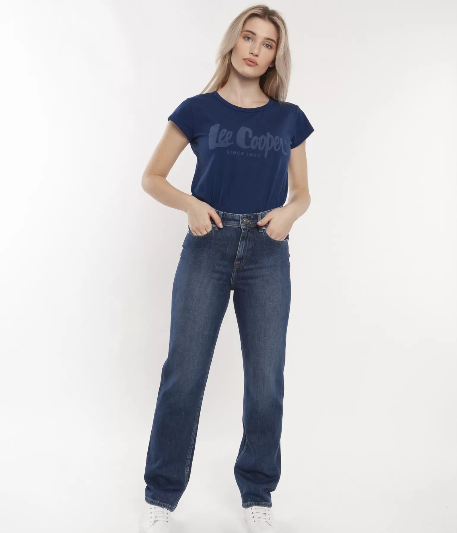 Lee Cooper Straight | Straight*Jeansy Damskie Straight PARIS 1054 DARK RUSHED