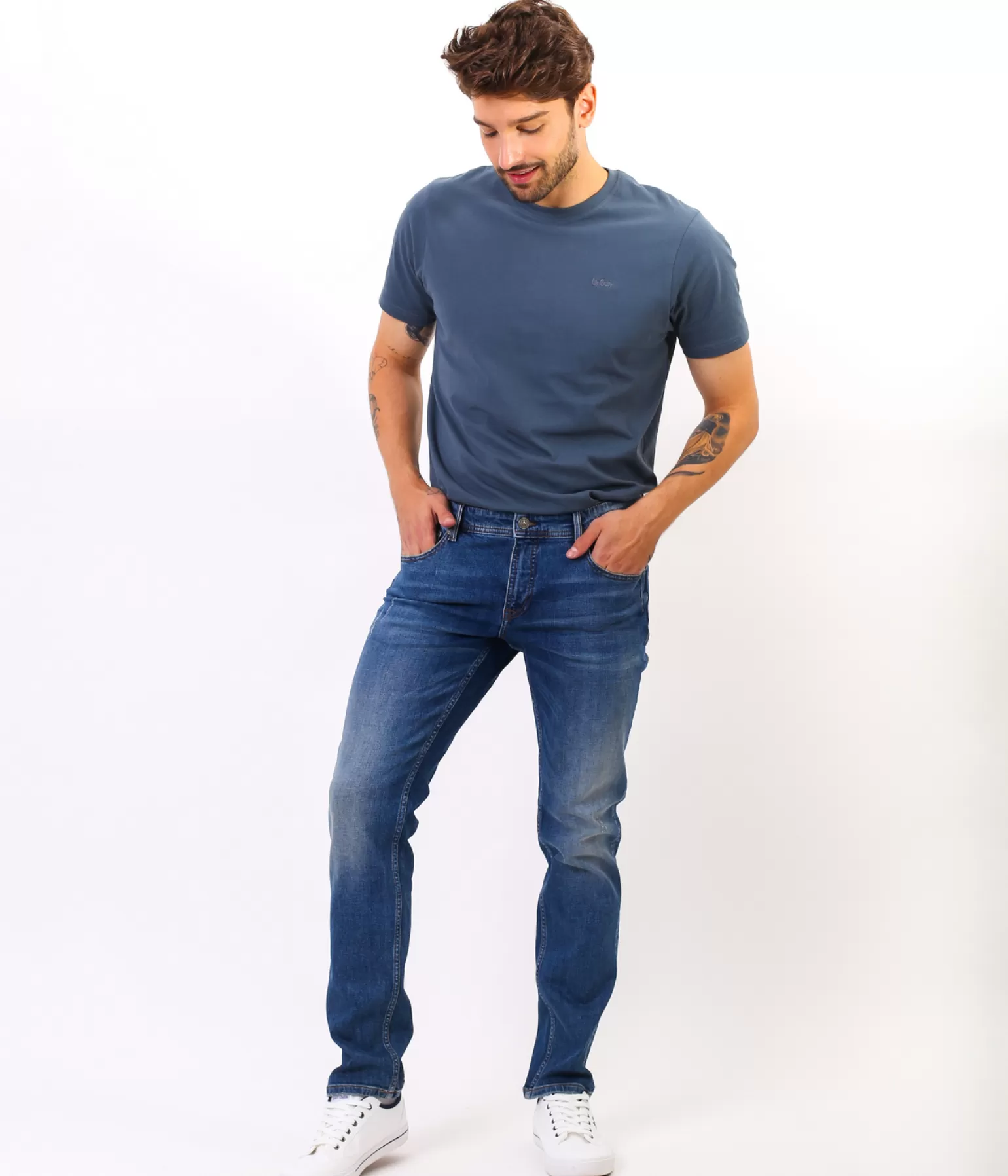 Lee Cooper Slim | Slim*Jeansy Męskie Slim JAMES 2506 DESTROYED