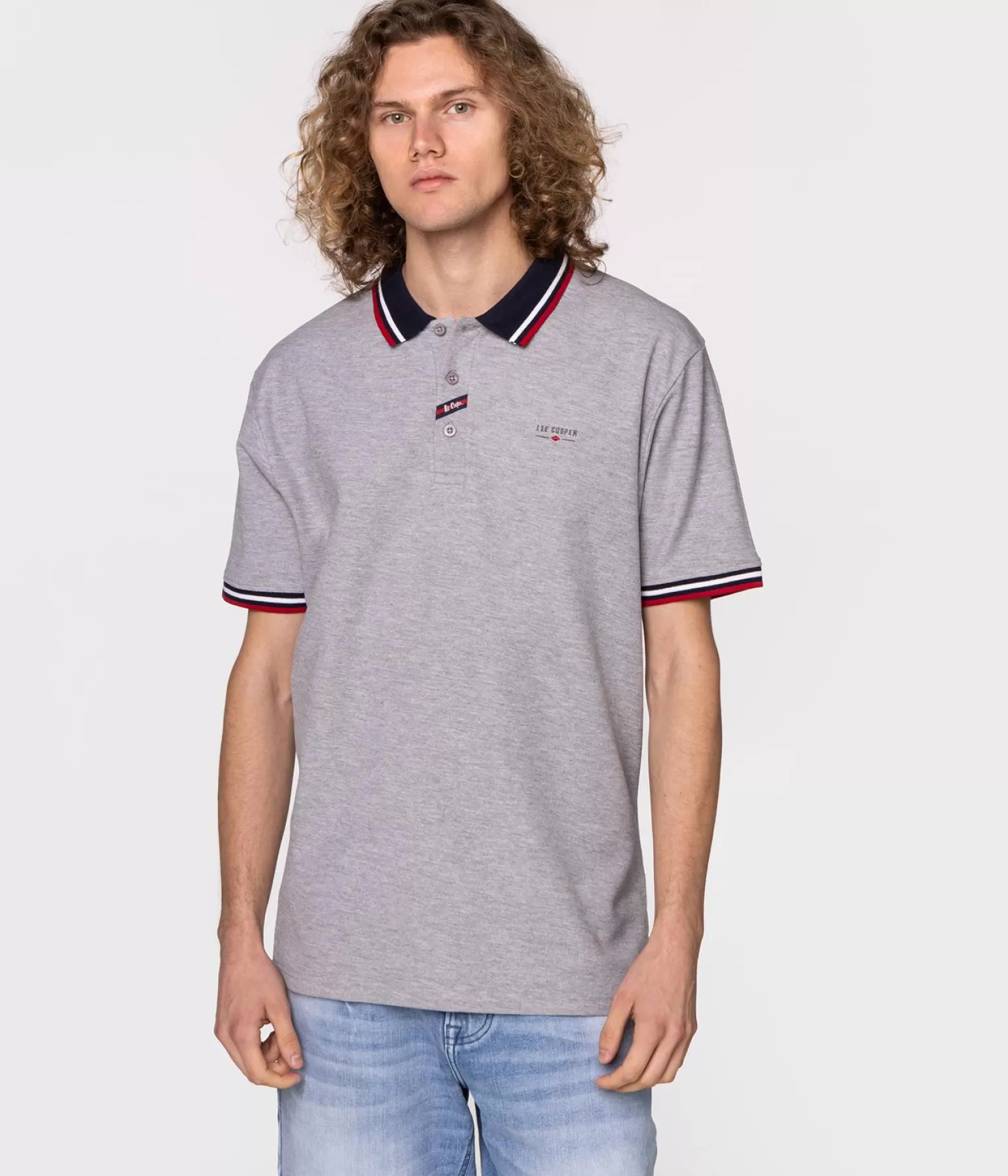 Lee Cooper Polo*Koszulka Polo FALCON 2434 GREY MELANGE