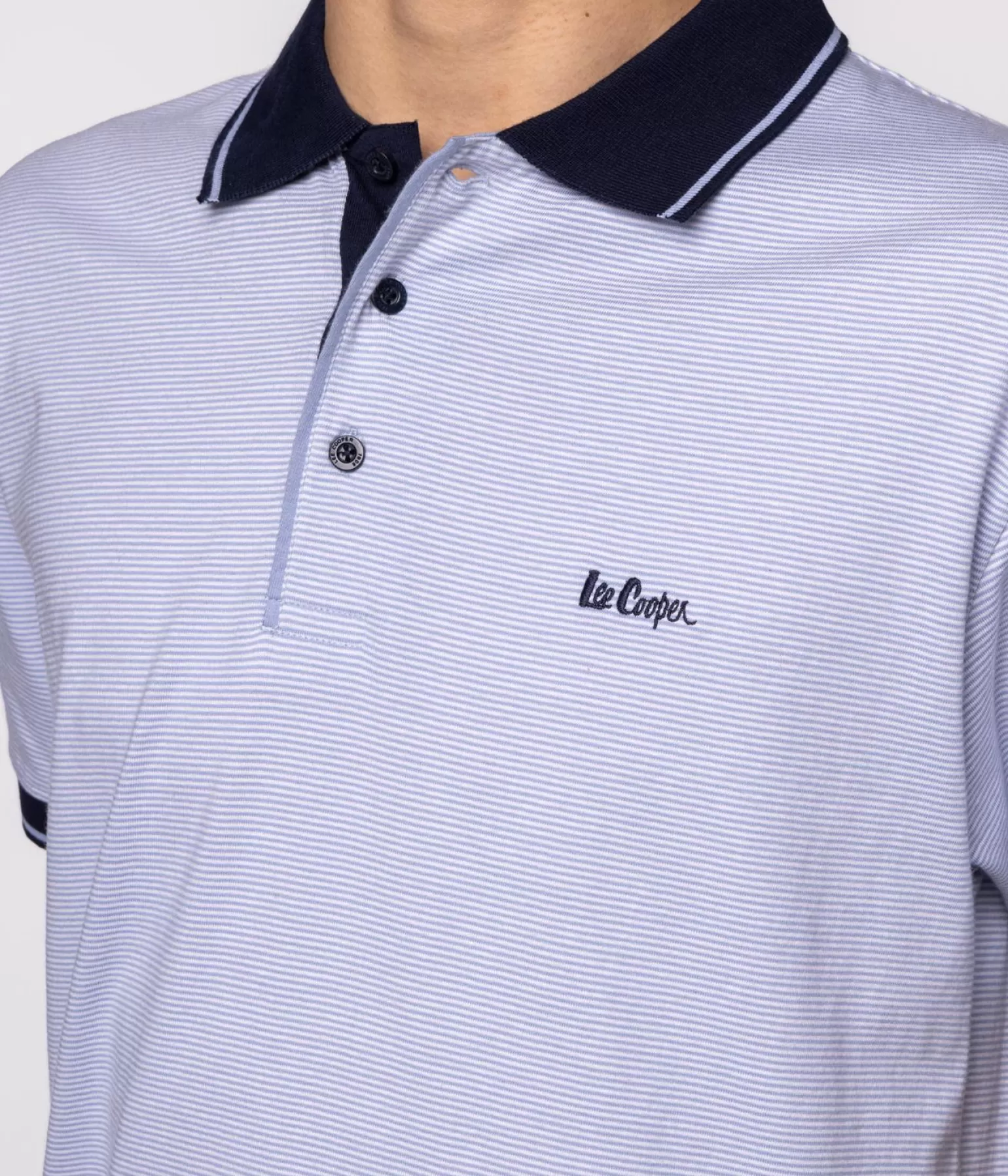 Lee Cooper Polo*Koszulka Polo W Drobne Paski AXEL 4142 BLUE