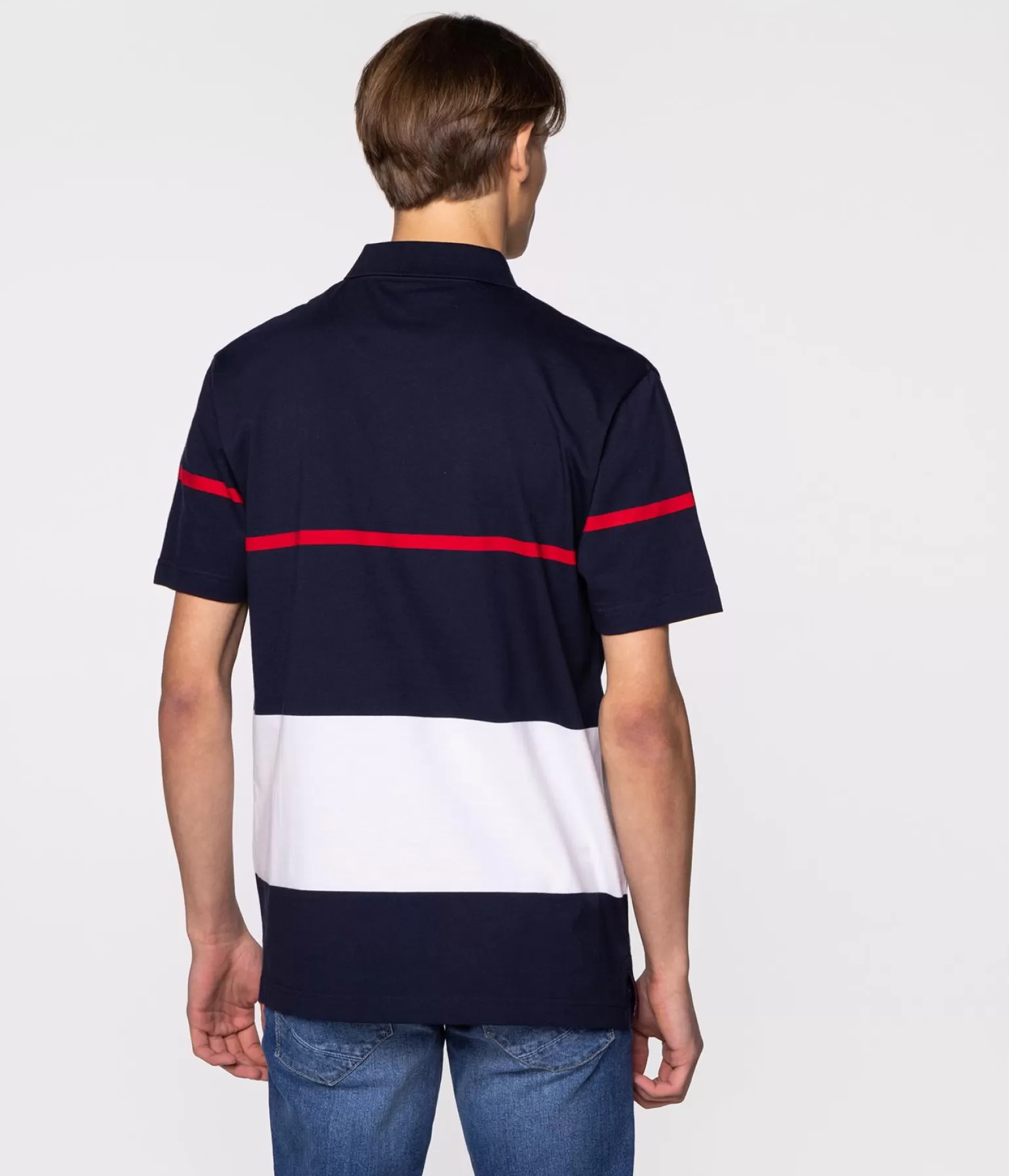 Lee Cooper Polo*Koszulka Polo W Szerokie Pasy AMOS 4102 NAVY