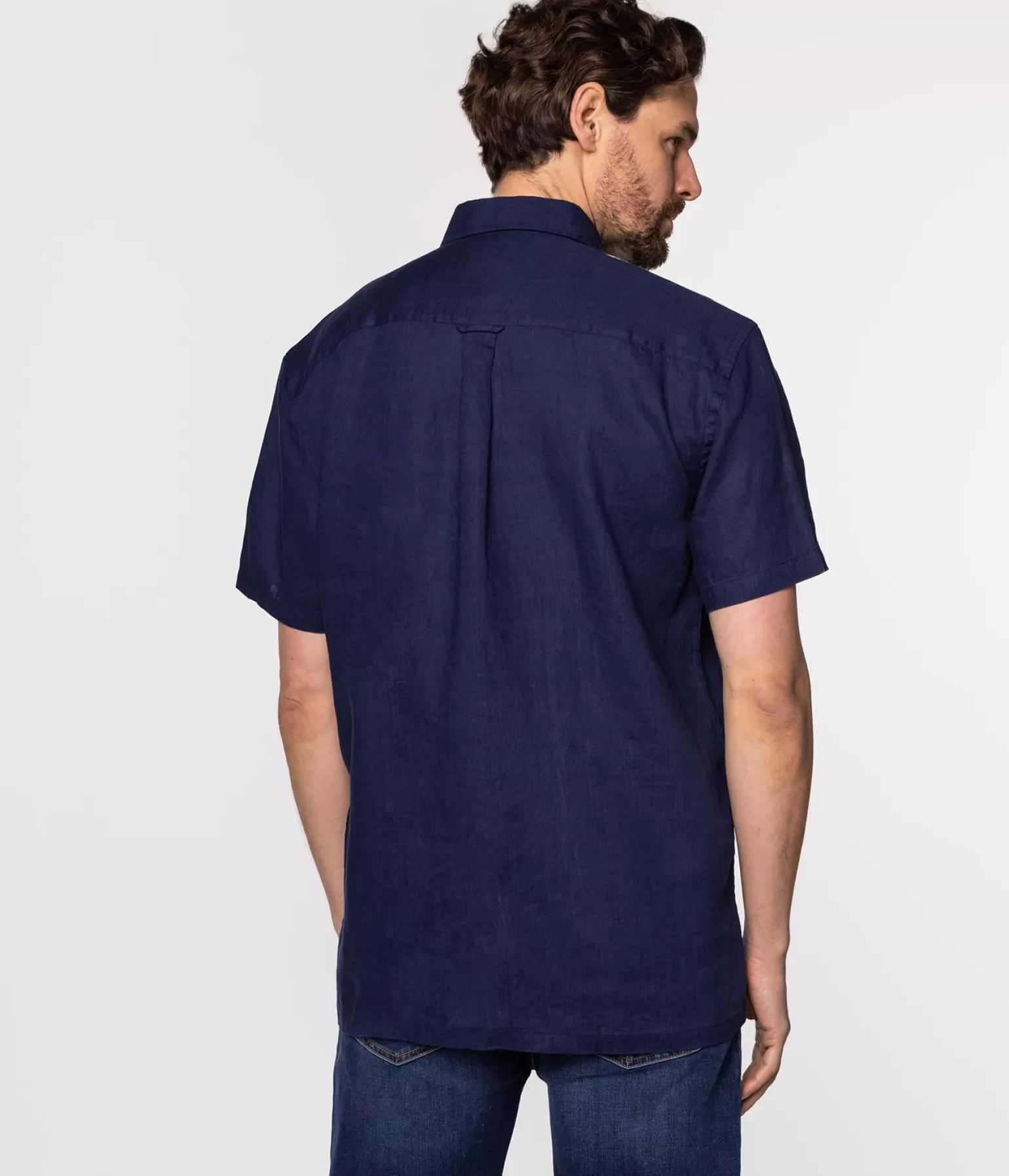 Lee Cooper Koszule*Lniana Koszula Comfort RODOS2 2020 BLUE INDIGO