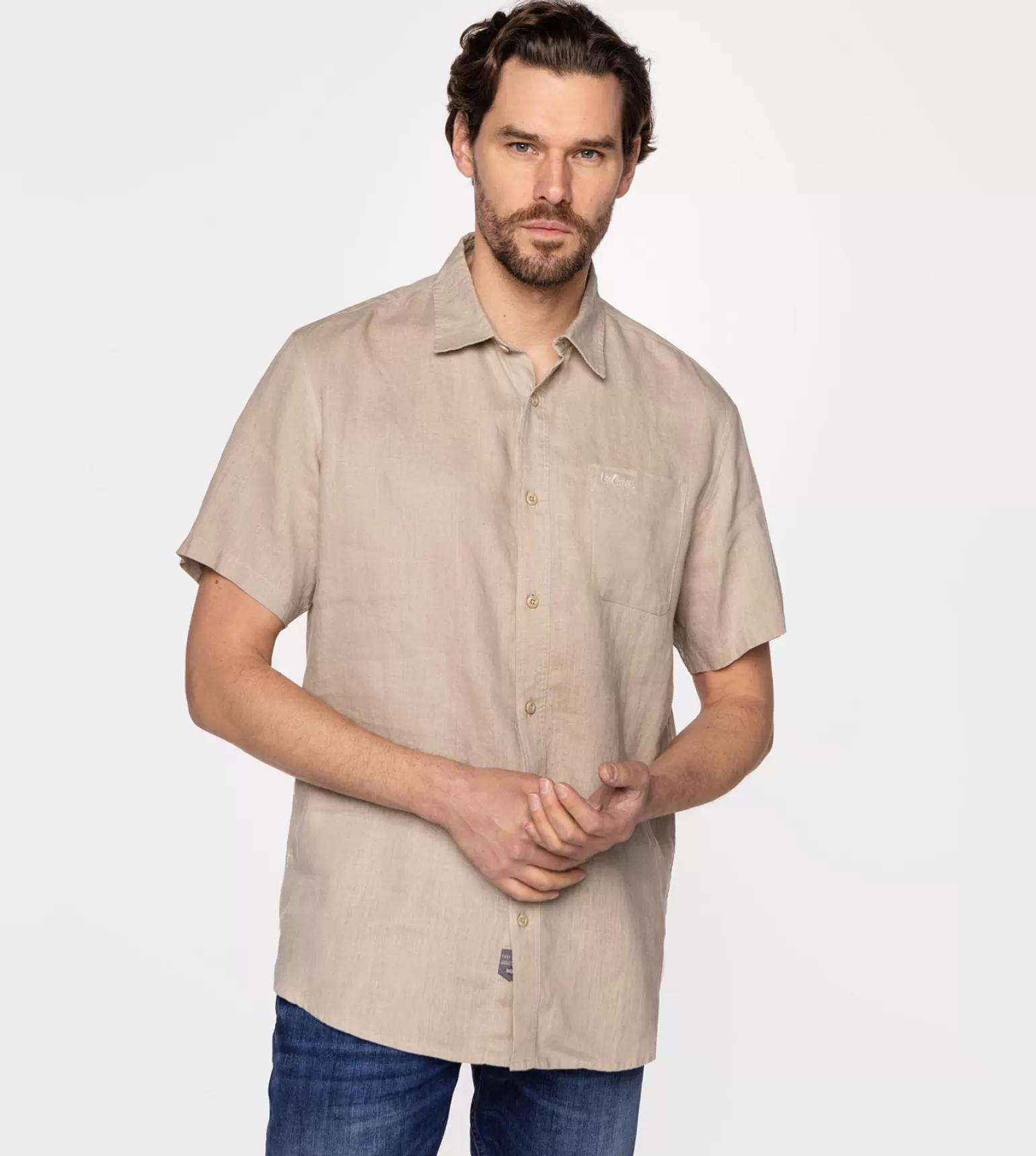 Lee Cooper Koszule*Lniana Koszula Regular ROGER2 2020 SAFARI