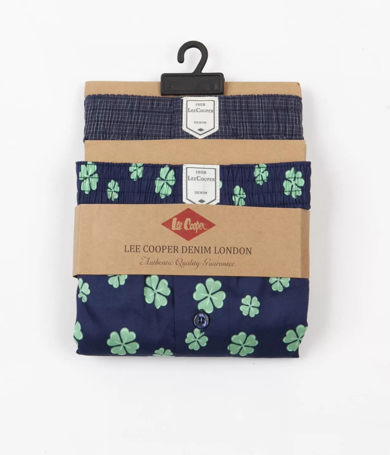 Lee Cooper Bokserki*Luźne Bokserki 2-pak BOX22 0002 GREEN NAVY