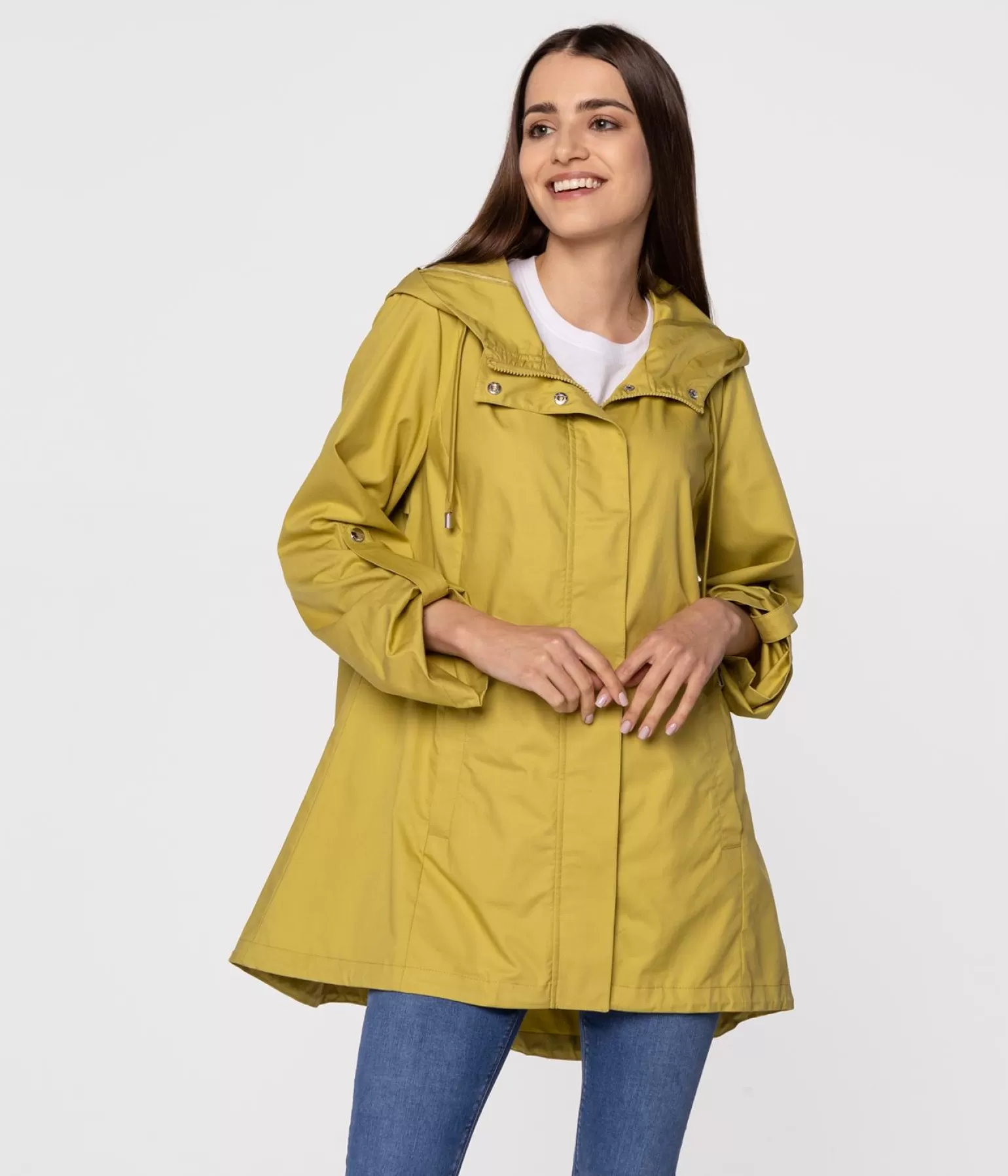 Lee Cooper Kurtki*Przejściowa Parka Z Kapturem VERRA 1450 ENDIVE