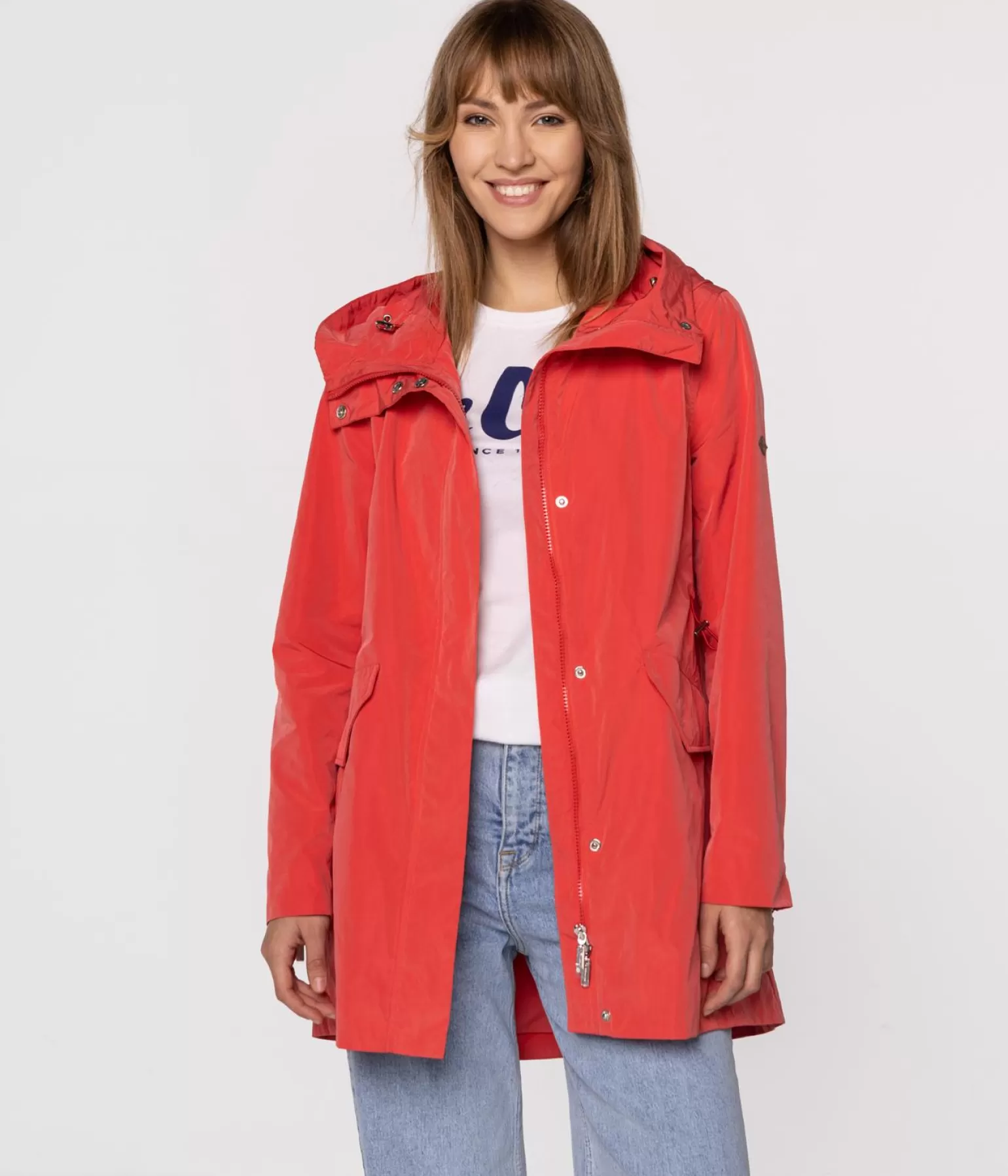 Lee Cooper Kurtki*Przejściowa Parka Z Kapturem VICTORIA 3104 CAYENNE