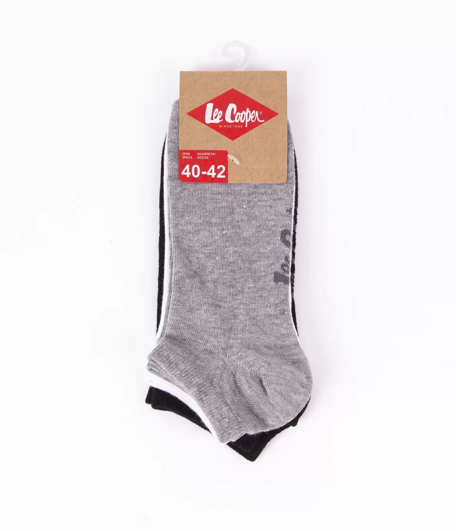 Lee Cooper Skarpety*Skarpety Stopki 3-pak SNESOCKS 0735 GREY MIX