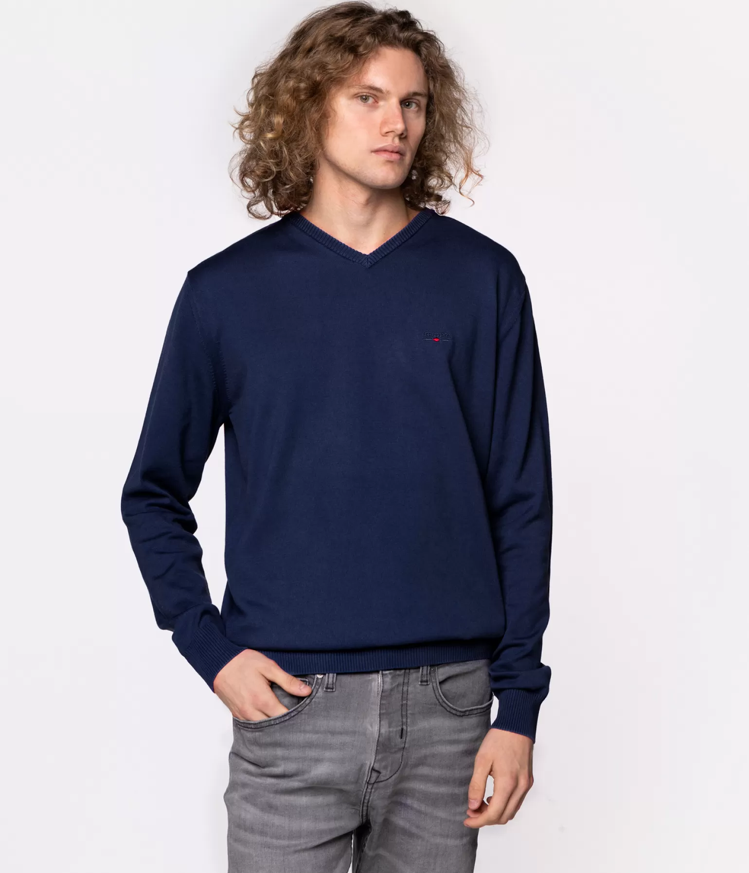 Lee Cooper Swetry*Sweter Z Bawełny Organicznej ADAM ORGANIC NAVY