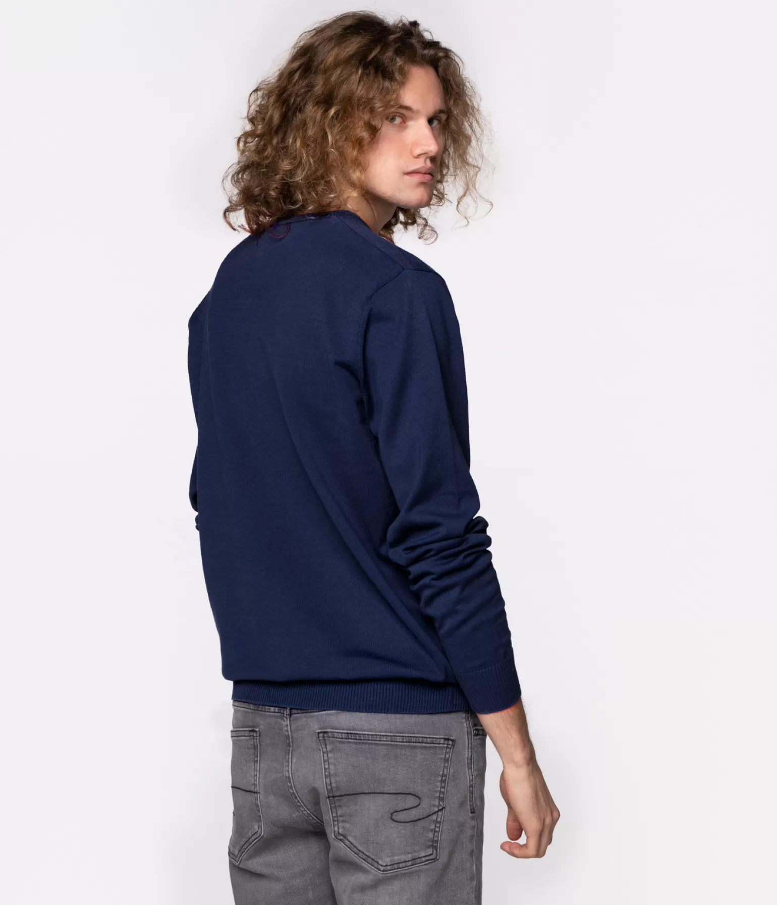 Lee Cooper Swetry*Sweter Z Bawełny Organicznej ADAM ORGANIC NAVY