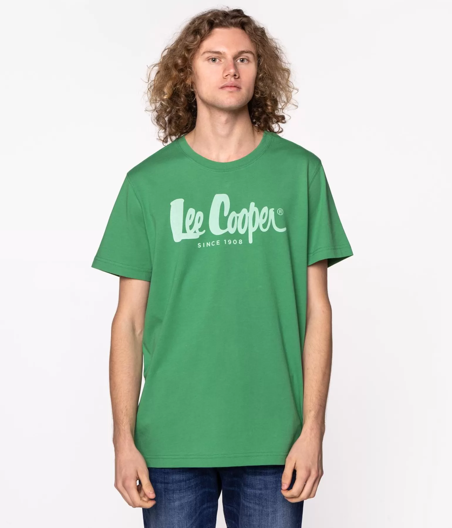 Lee Cooper T-shirty*T-shirt Regular HERO7 FADE 1010 MEDIUM GREEN