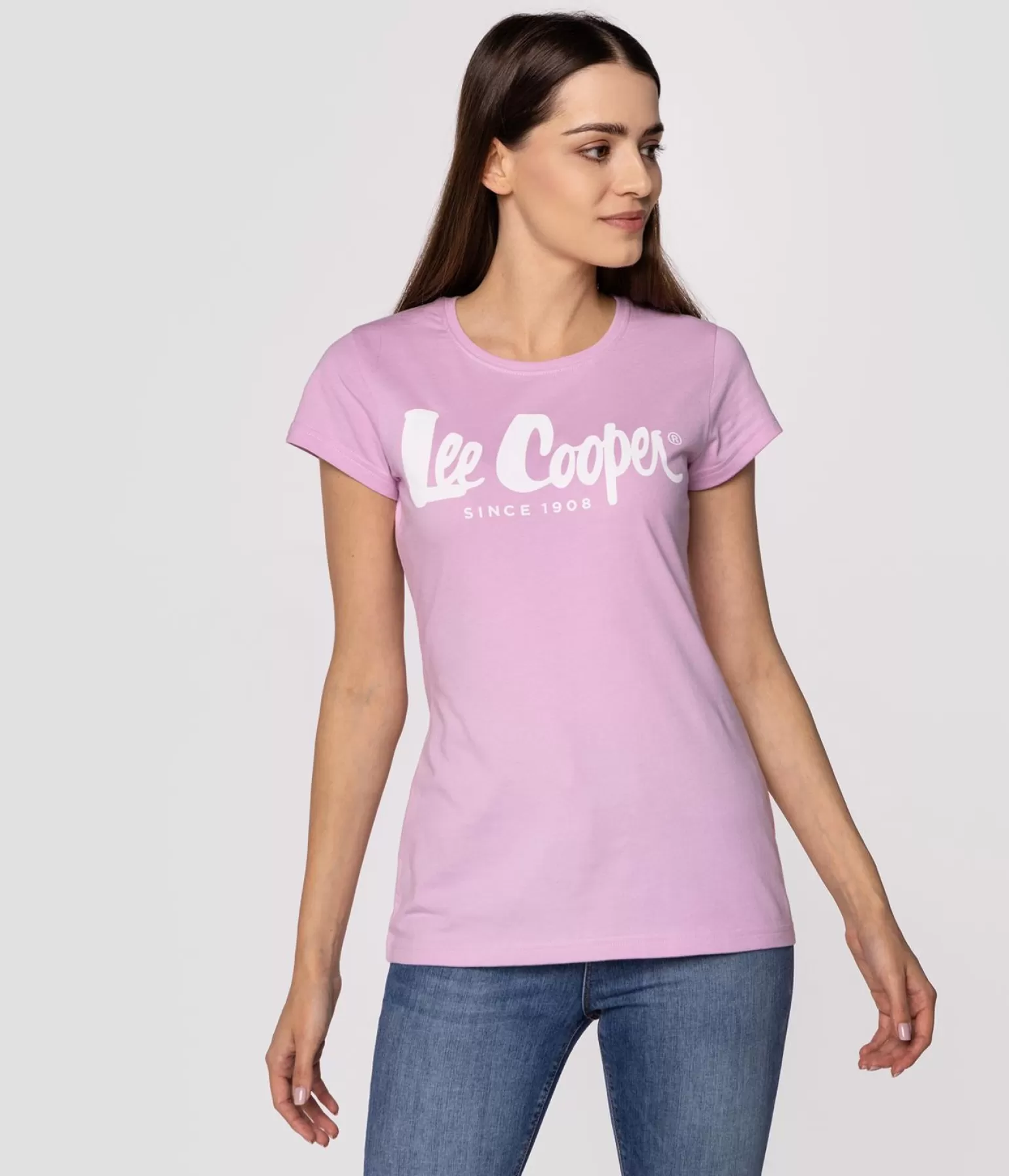 Lee Cooper T-shirty*T-shirt Regular LOGAN3 3030 PINK LAVENDER