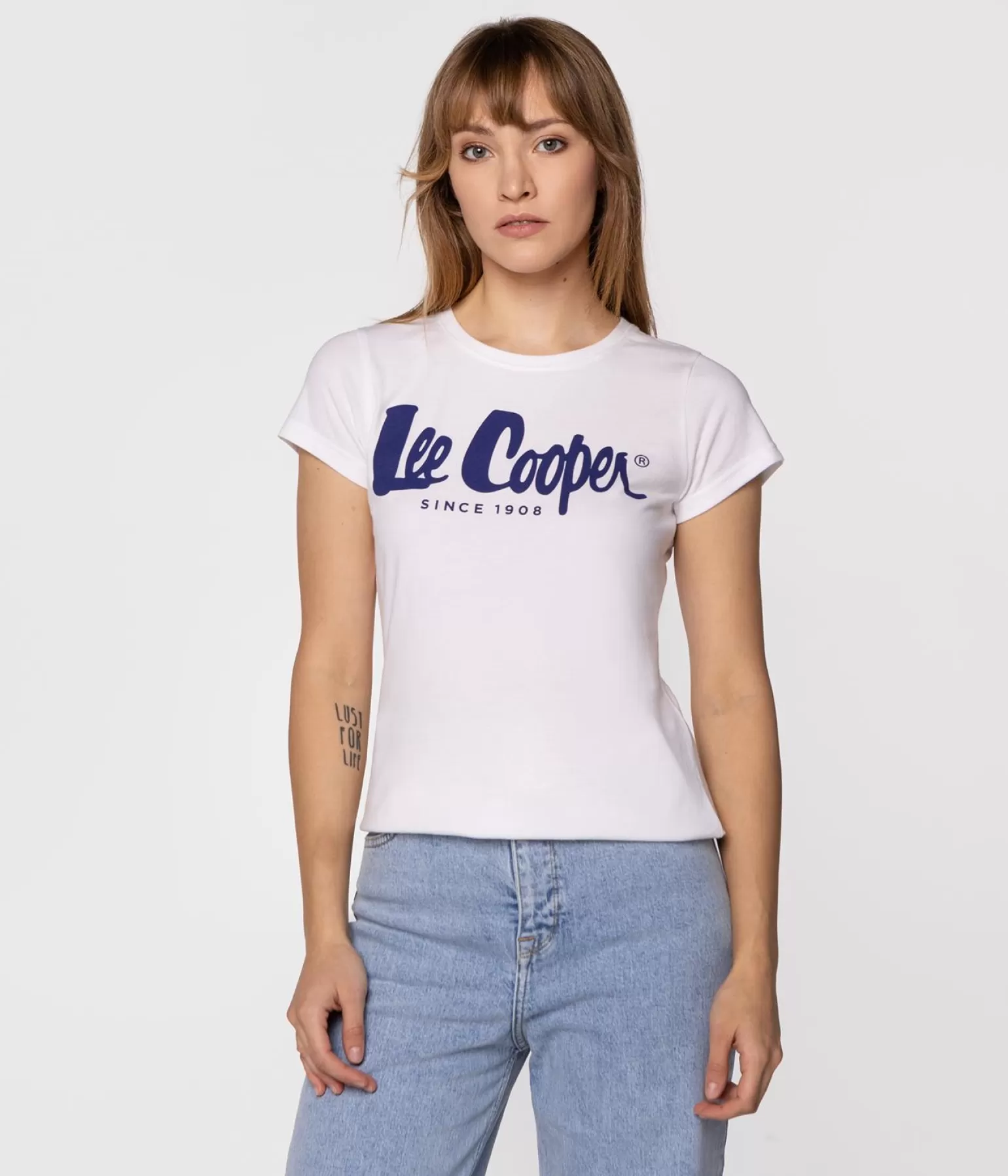 Lee Cooper T-shirty*T-shirt Regular LOGAN3 3030 WHITE NAVY