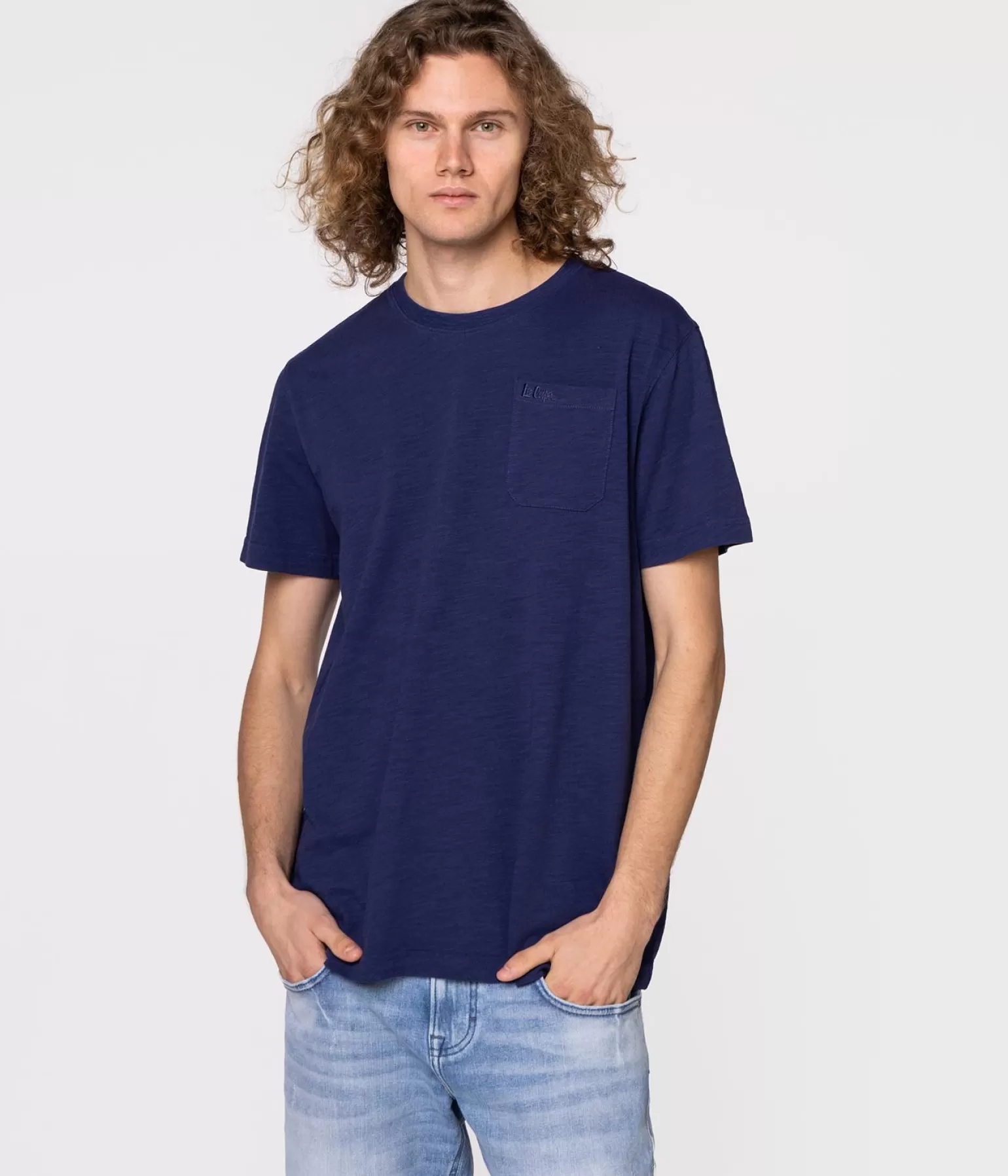 Lee Cooper T-shirty*T-shirt Regular POCKET 2020 MEDIEVAL BLUE