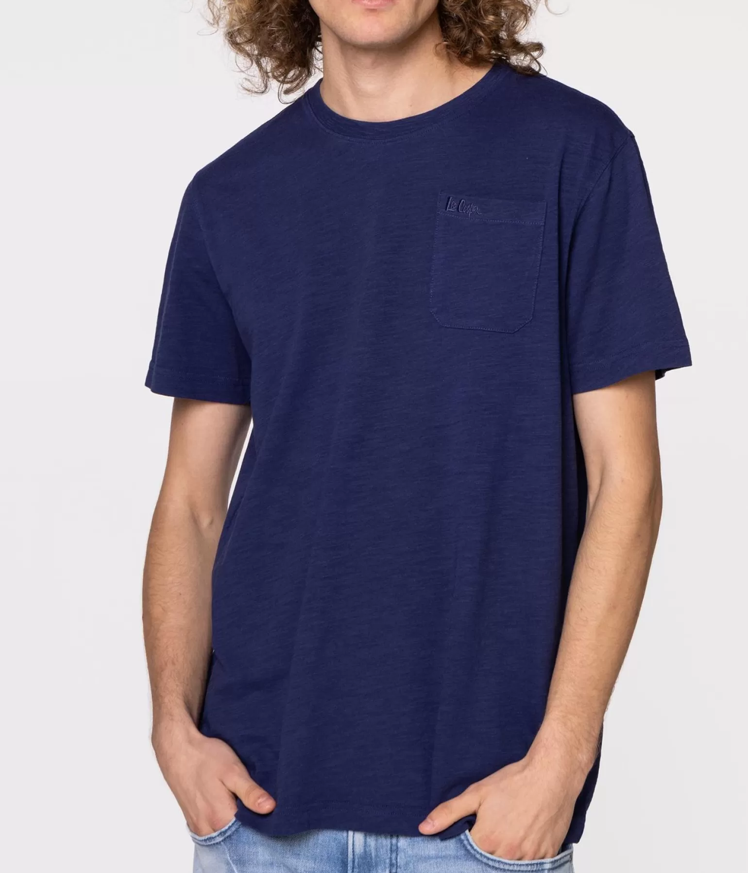 Lee Cooper T-shirty*T-shirt Regular POCKET 2020 MEDIEVAL BLUE