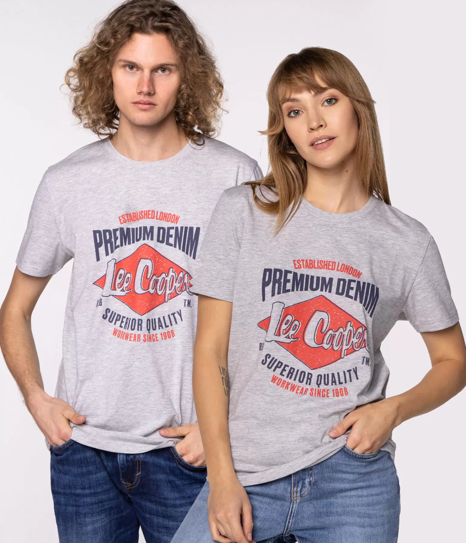 Lee Cooper T-shirty | T-shirty*T-shirt Unisex BRAND10 1020 GREY MELANGE