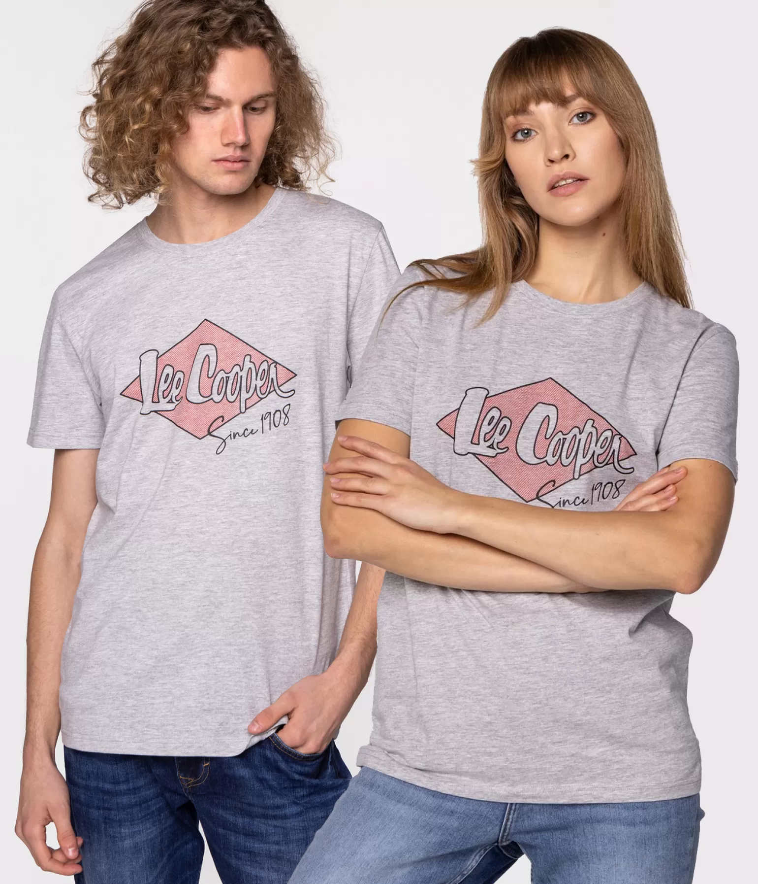 Lee Cooper T-shirty | T-shirty*T-shirt Unisex BRAND9 9020 GREY MELANGE