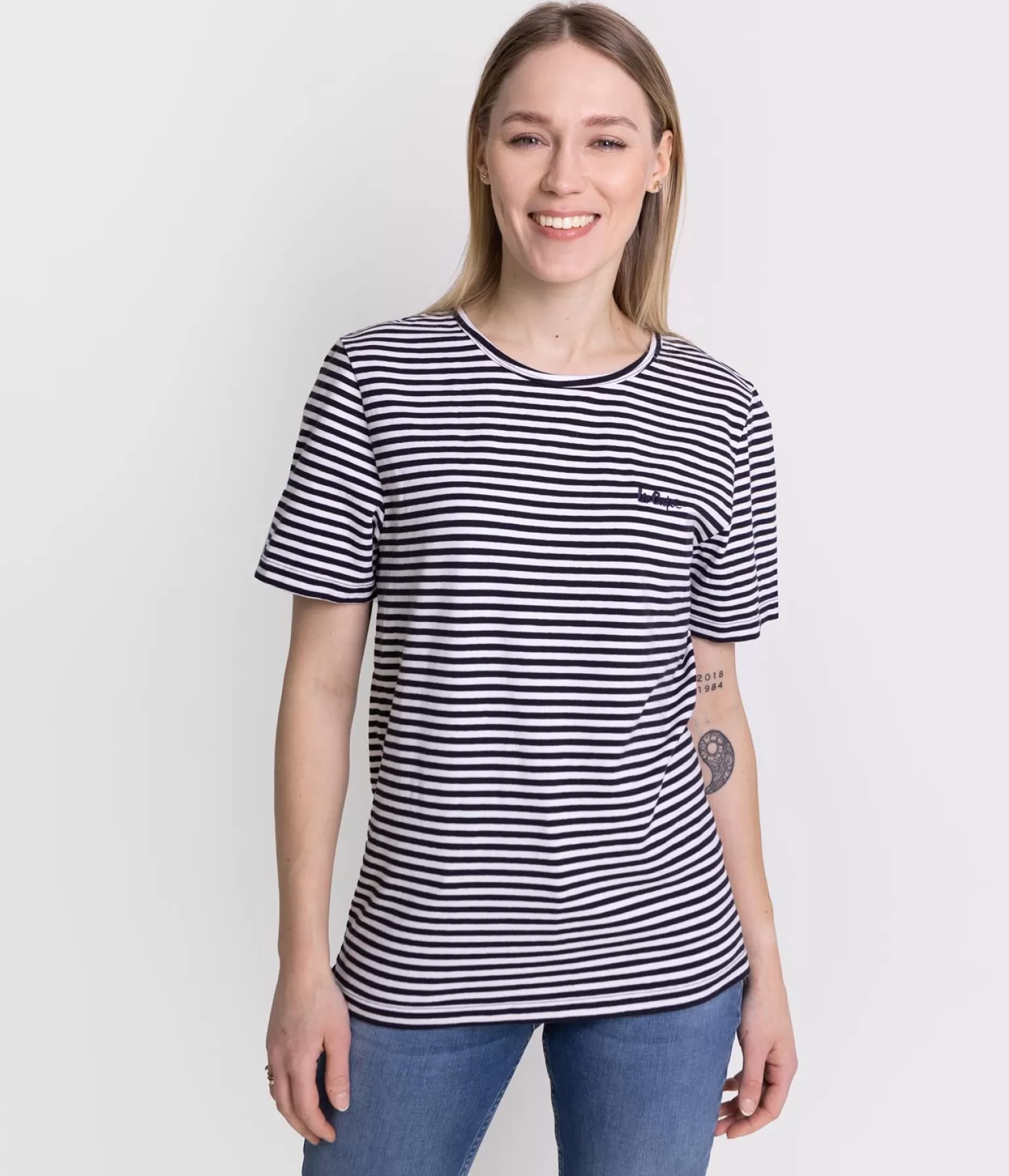 Lee Cooper T-shirty*T-shirt W Poziome Paski SIA 9505 BLACK STRIPES