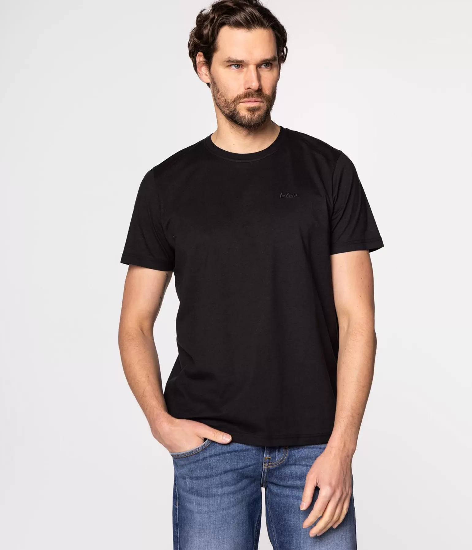 Lee Cooper T-shirty*T-shirt Z Małym Haftowanym Logo OBUTCH 0875 BLACK