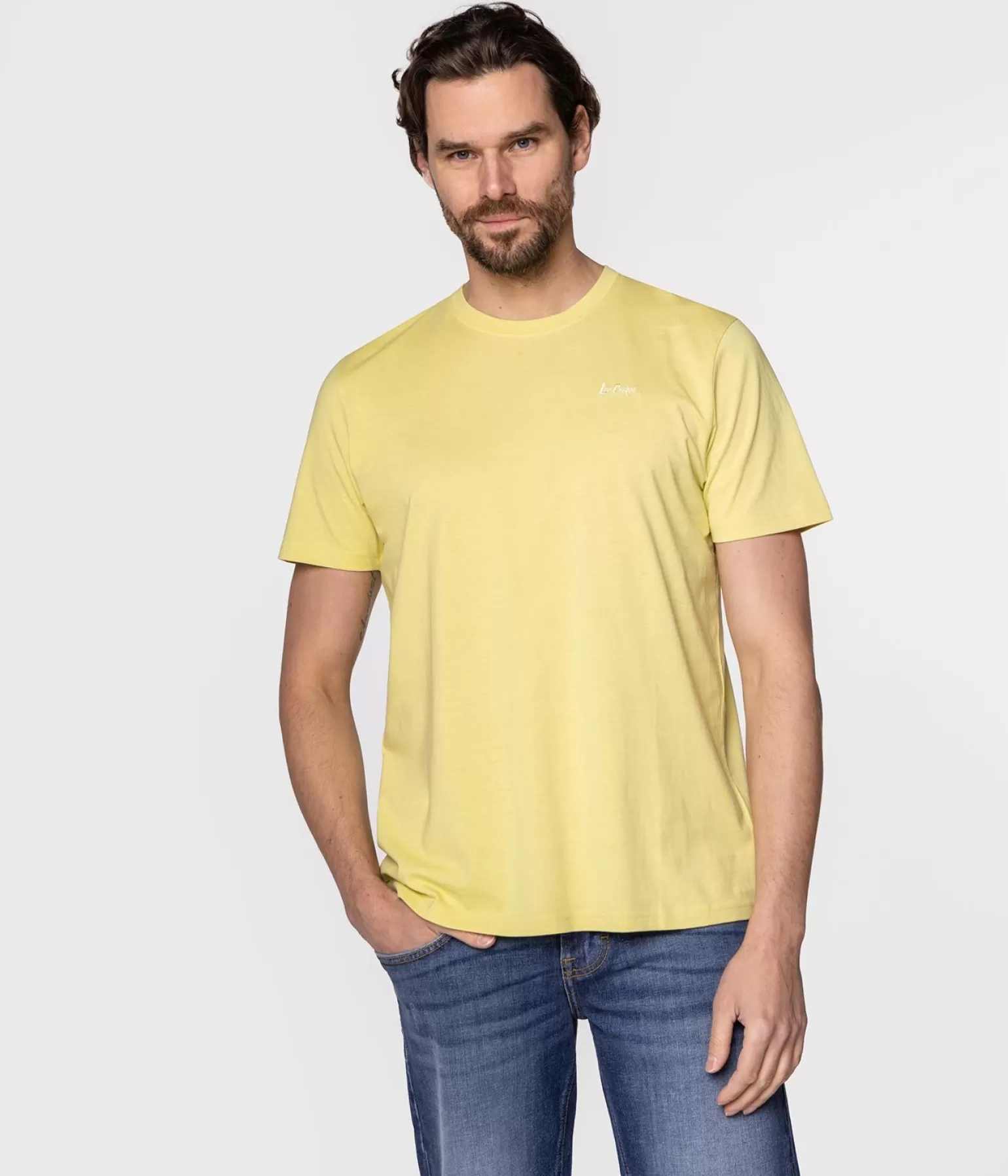 Lee Cooper T-shirty*T-shirt Z Małym Haftowanym Logo  OBUTCH 0875 ENDIVE