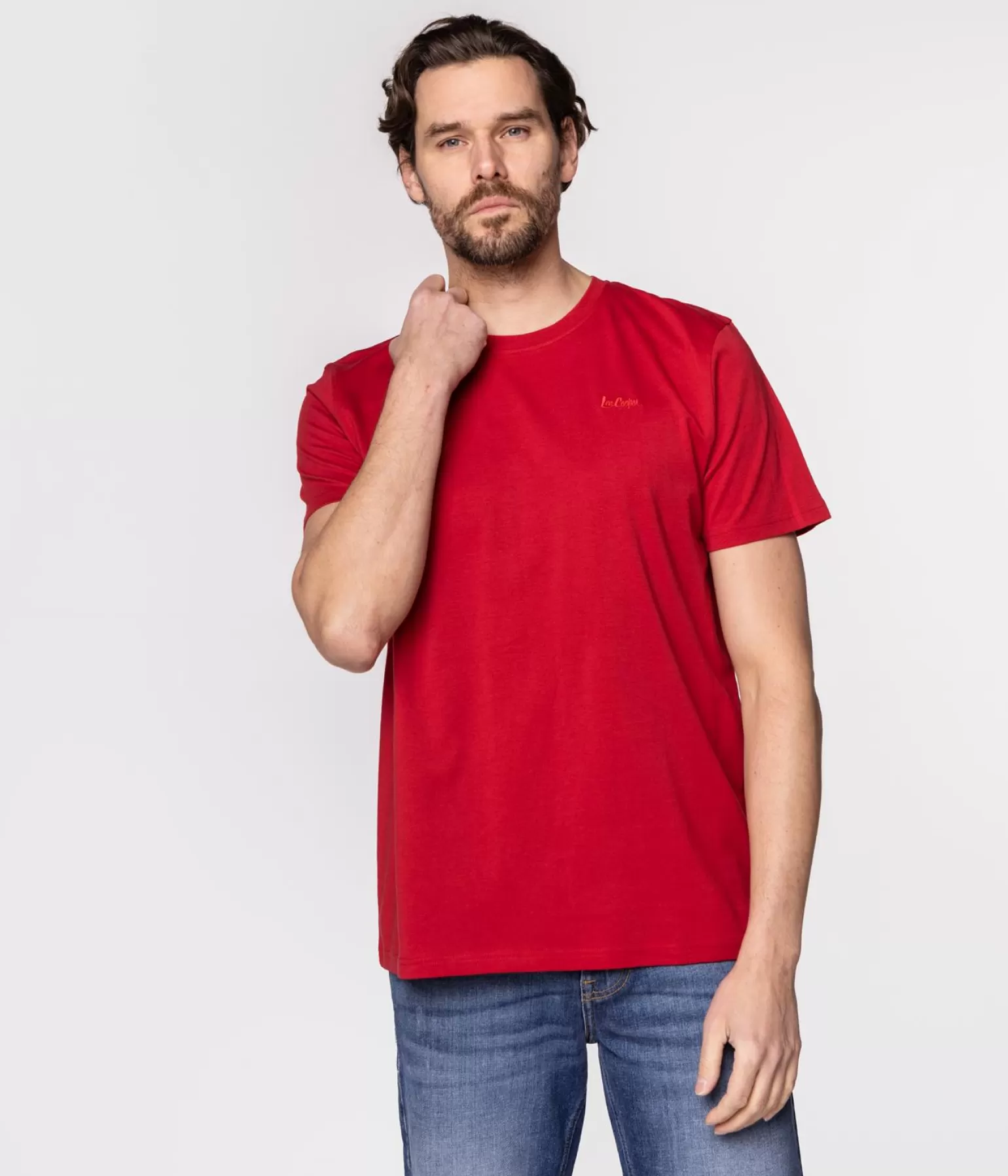 Lee Cooper T-shirty*T-shirt Z Małym Haftowanym Logo  OBUTCH 0875 RED