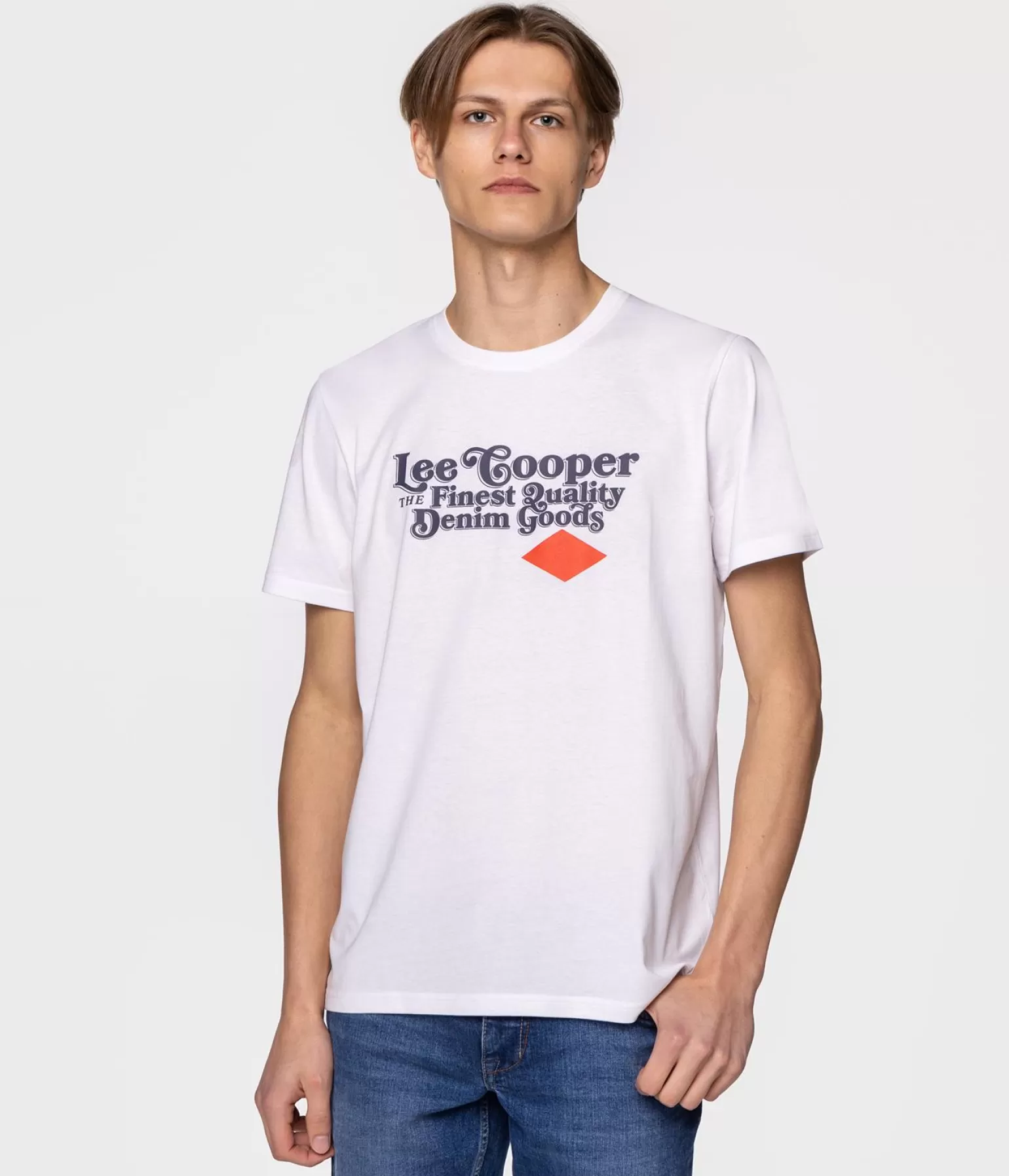 Lee Cooper T-shirty*T-shirt Z Nadrukiem BRAND7 7010 WHITE