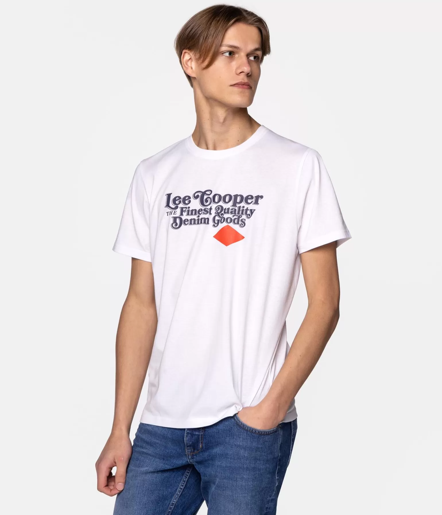 Lee Cooper T-shirty*T-shirt Z Nadrukiem BRAND7 7010 WHITE