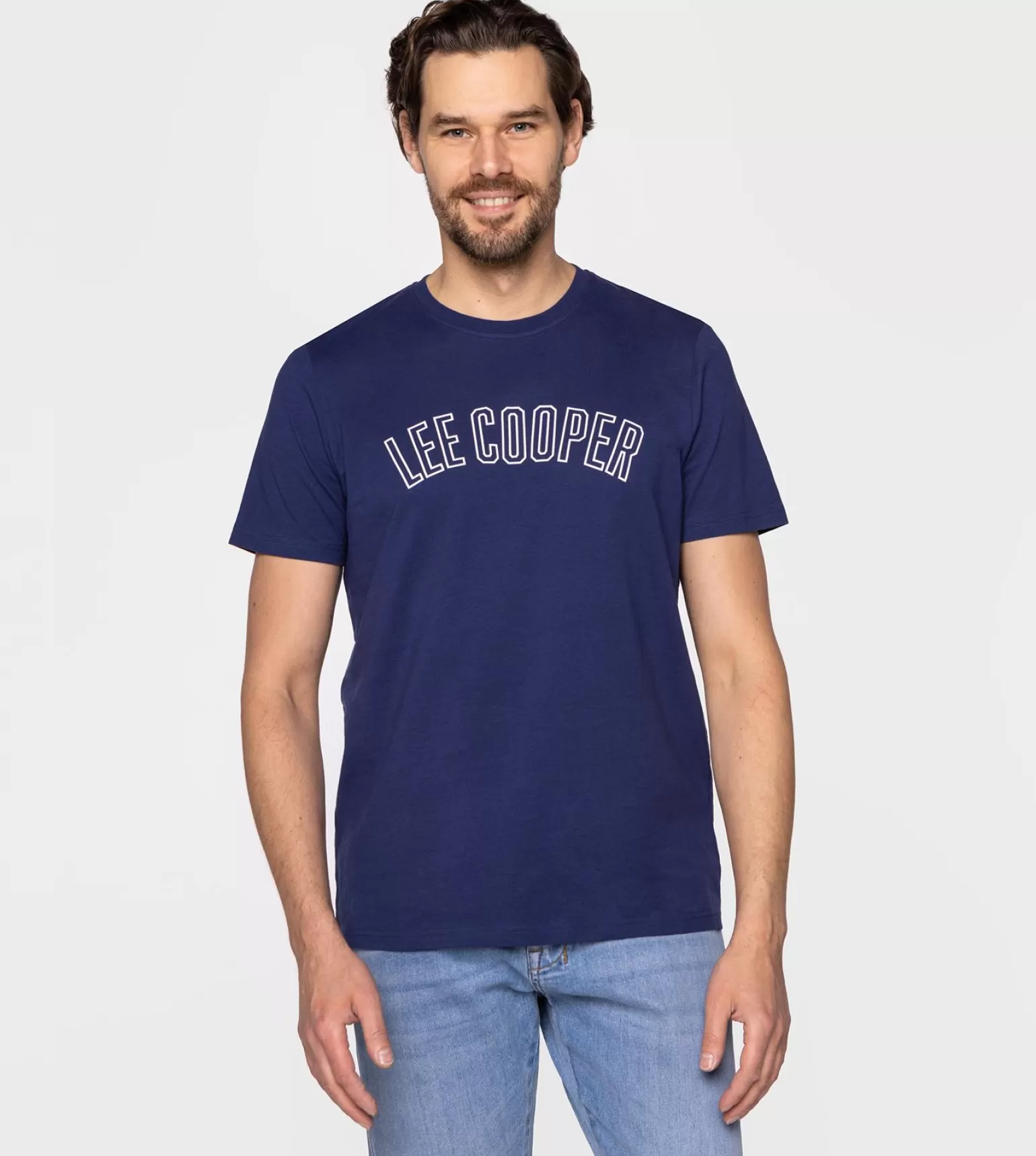 Lee Cooper T-shirty*T-shirt Z Nadrukiem COLLEGE 2400 MEDIEVAL BLUE