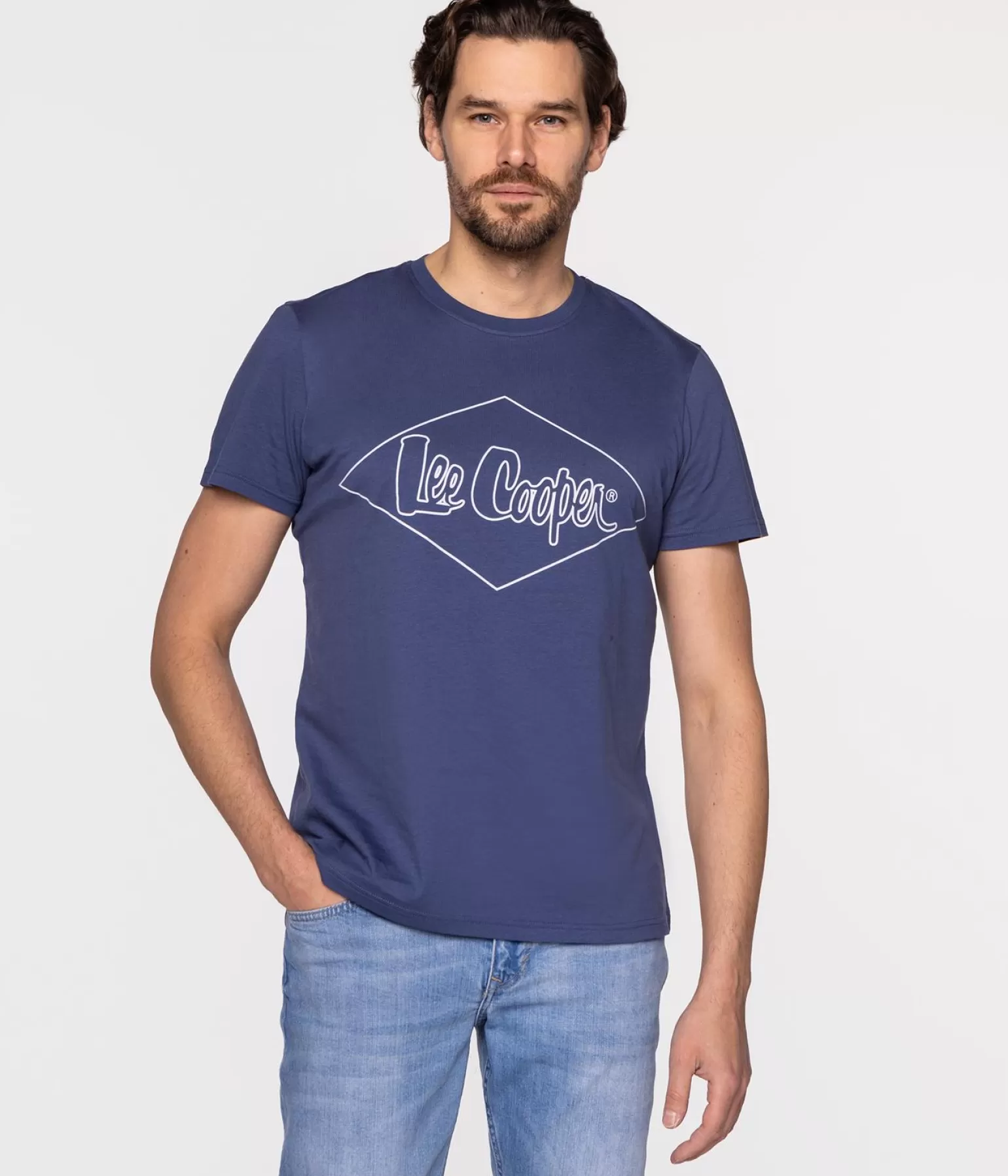 Lee Cooper T-shirty*T-shirt Z Nadrukiem HERO1 2401 BLUE INDIGO