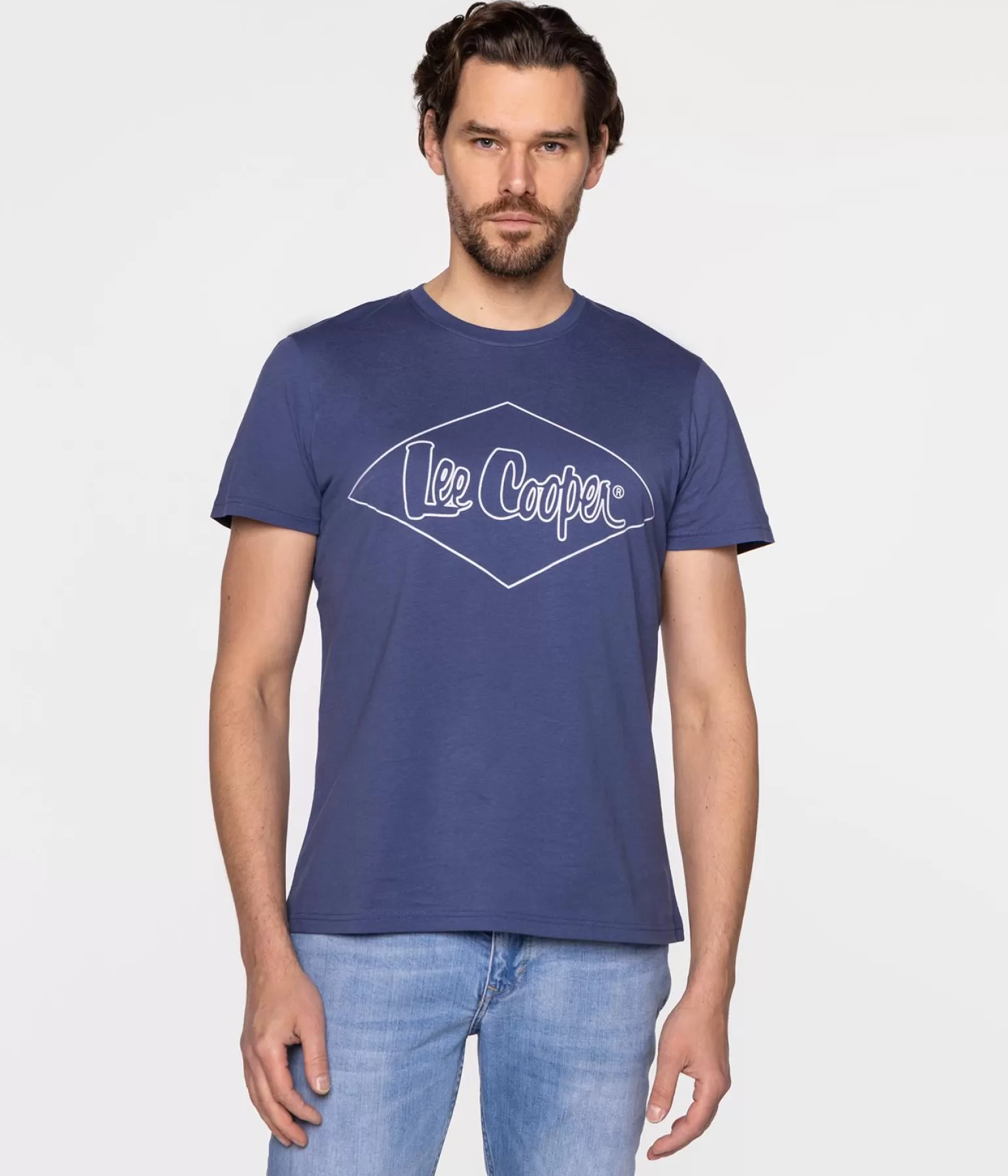 Lee Cooper T-shirty*T-shirt Z Nadrukiem HERO1 2401 BLUE INDIGO