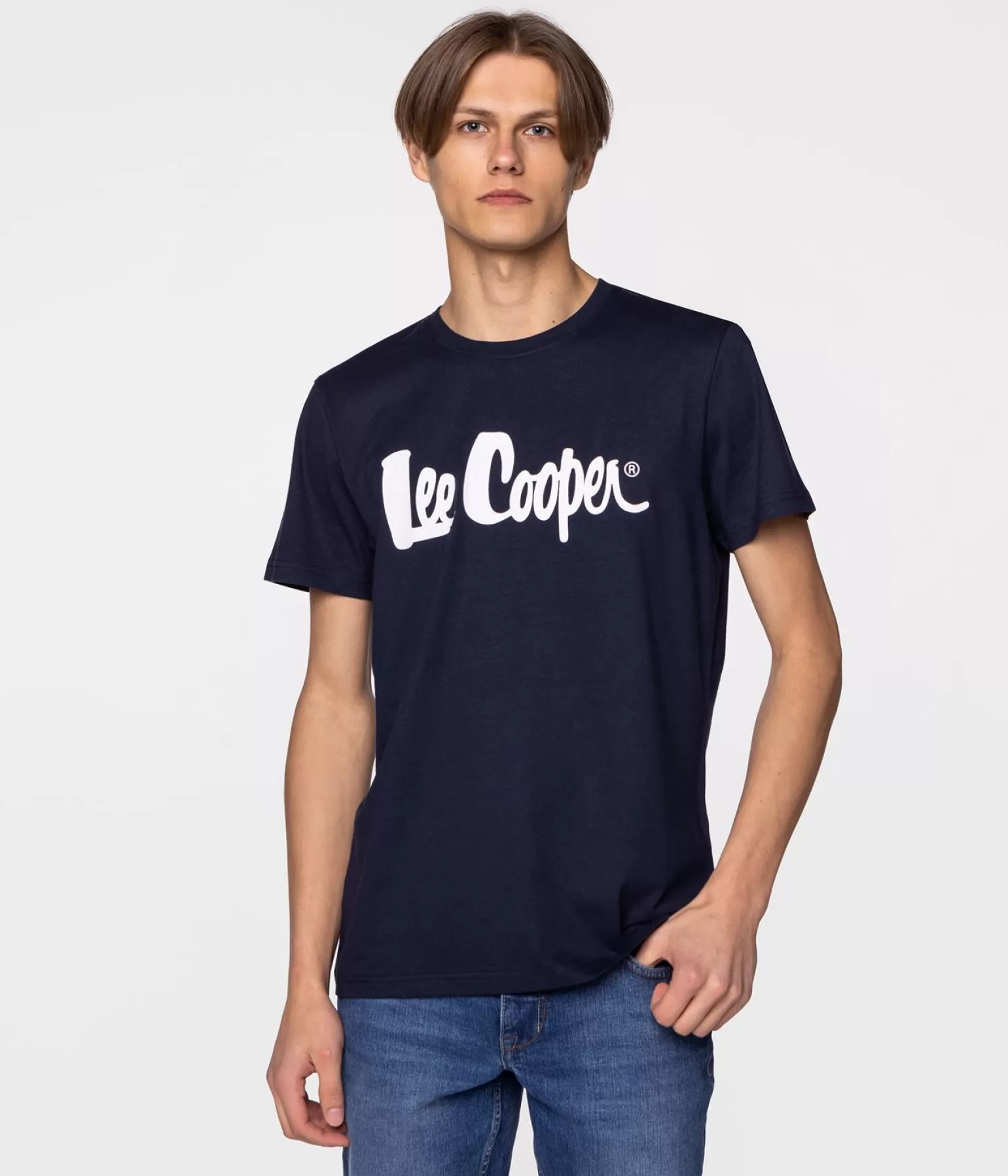 Lee Cooper T-shirty*T-shirt Z Nadrukiem SCRIPT5 2405 NAVY BLAZER